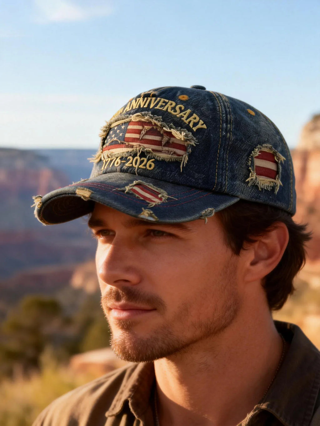 250th Anniversary Distressed Vintage Patriotic Cap