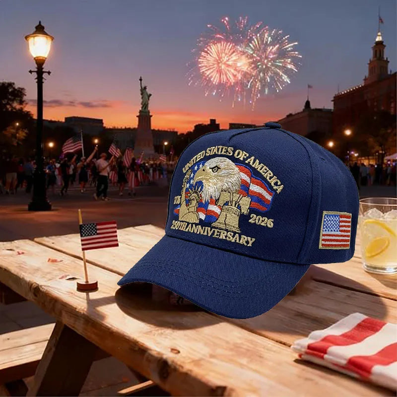 250th Anniversary Patriotic Embroidered Hat (Blue)
