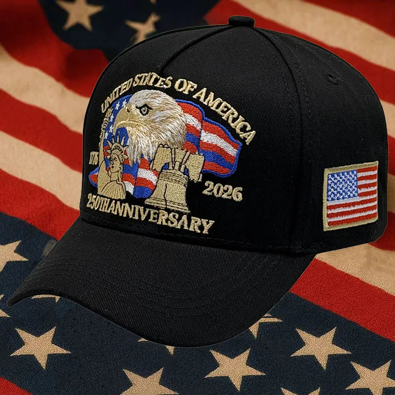 250th Anniversary Patriotic Embroidered Hat (Black)
