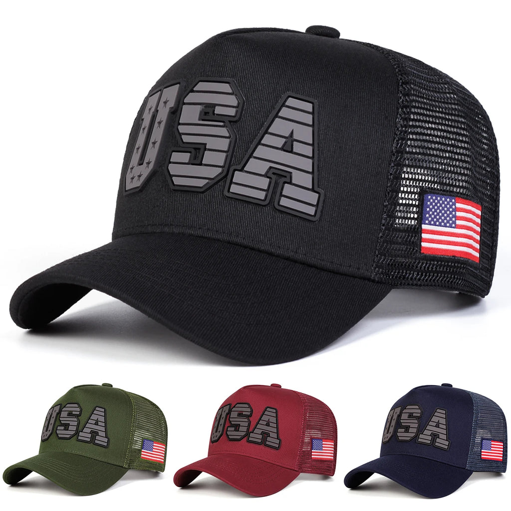 USA embroidered mesh cap