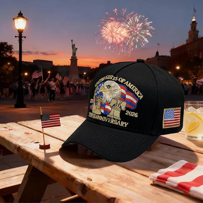 250th Anniversary Patriotic Embroidered Hat (Black)