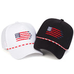 American flag mesh trucker hat