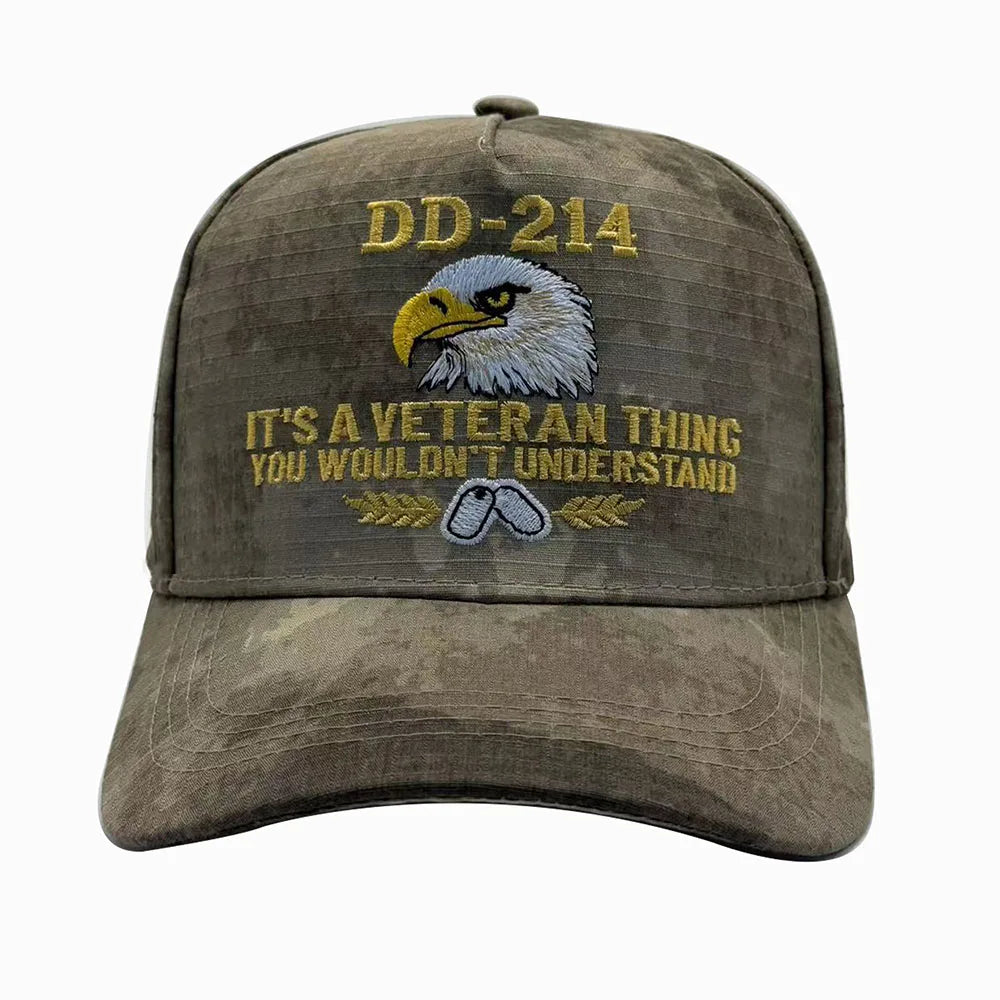 DD-214 Veteran Eagle Patriotic Cap