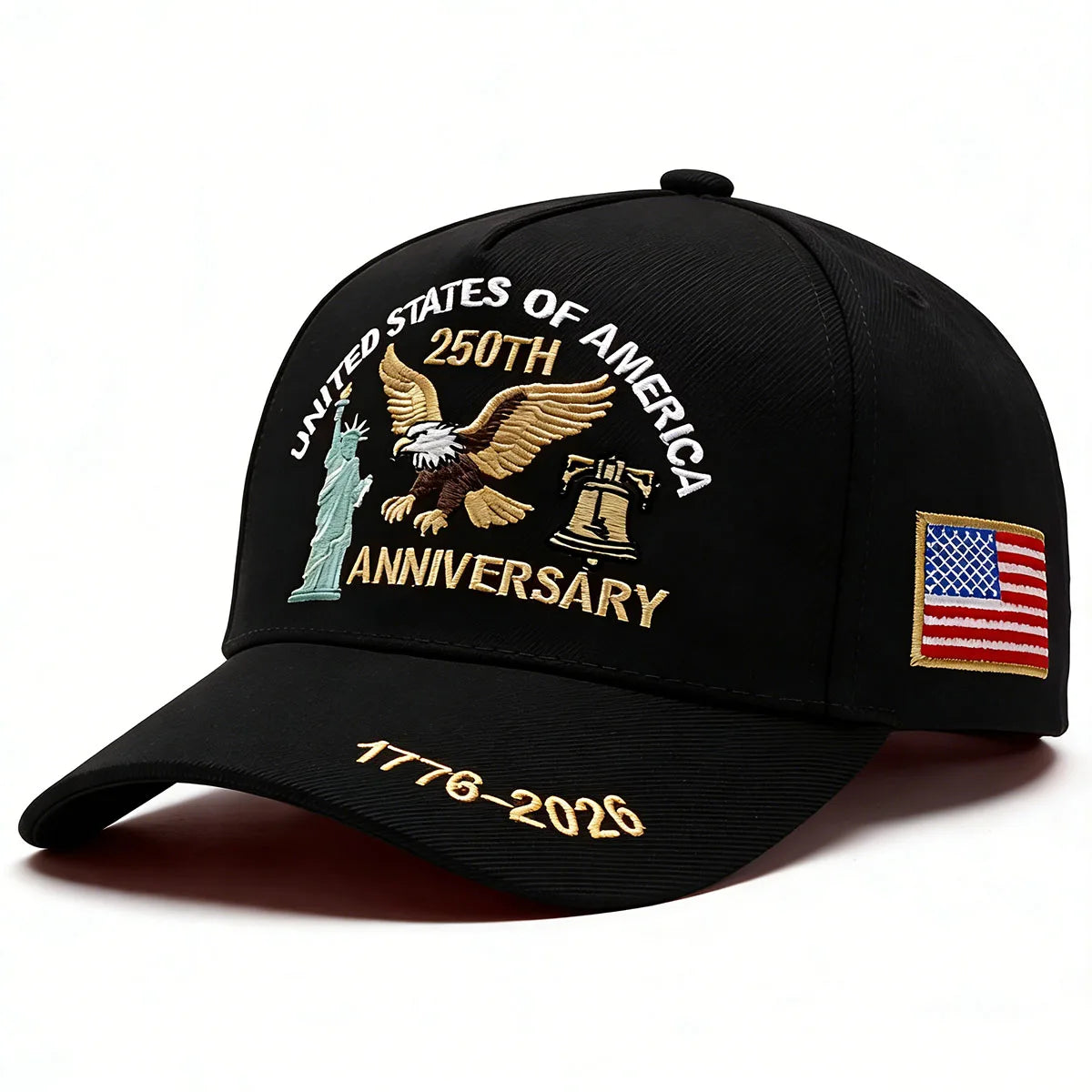Eagle & Liberty Bell Embroidered Snapback Hat