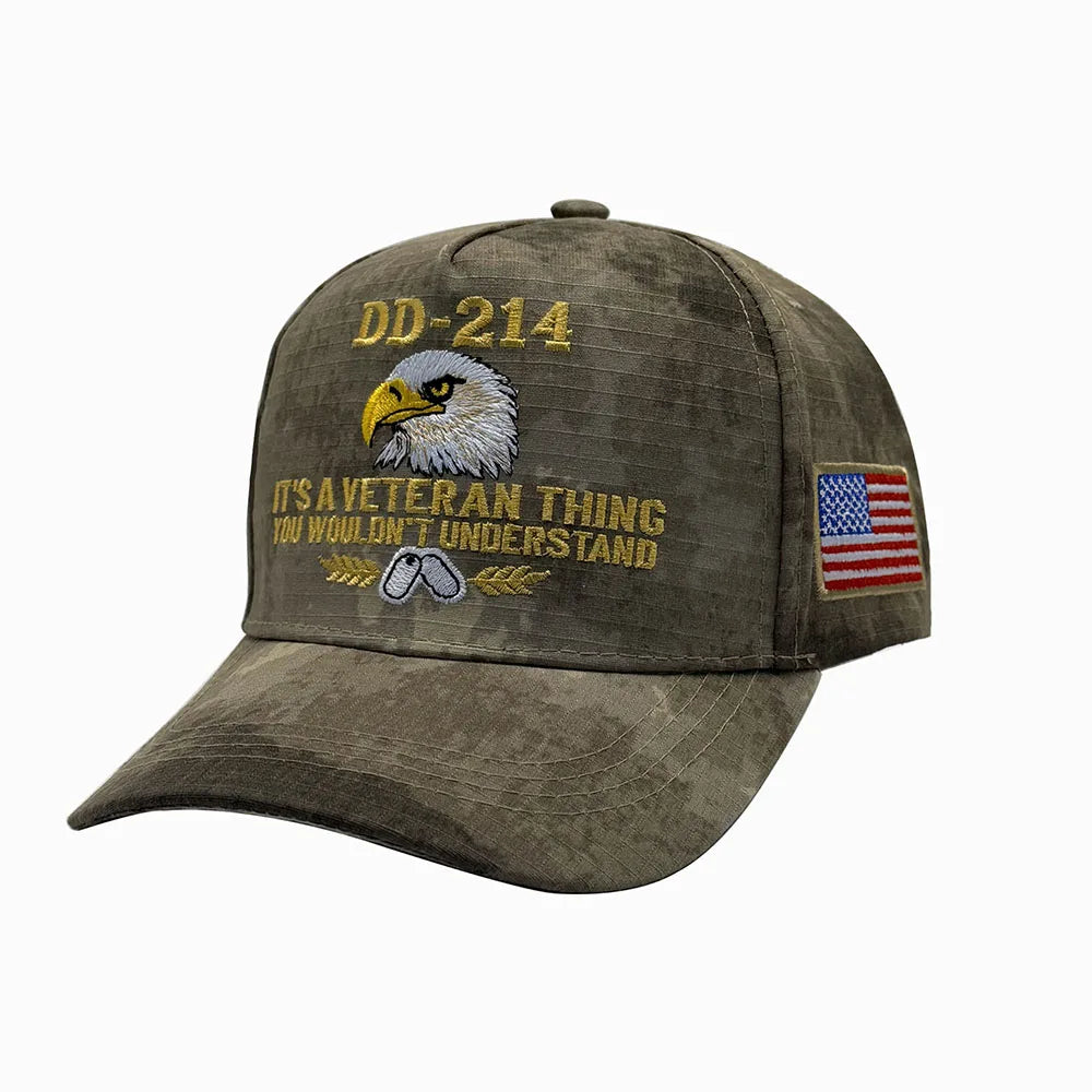DD-214 Veteran Eagle Patriotic Cap