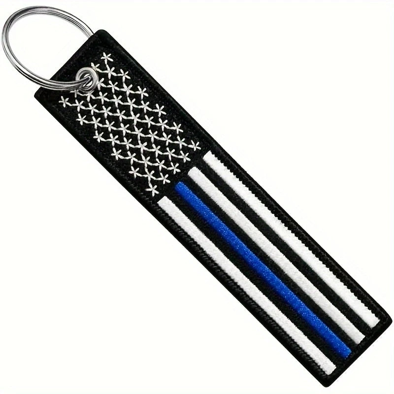 American flag fabric keychain — view 2