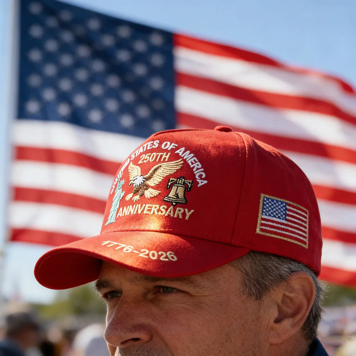 Eagle & Liberty Bell Embroidered Snapback Hat